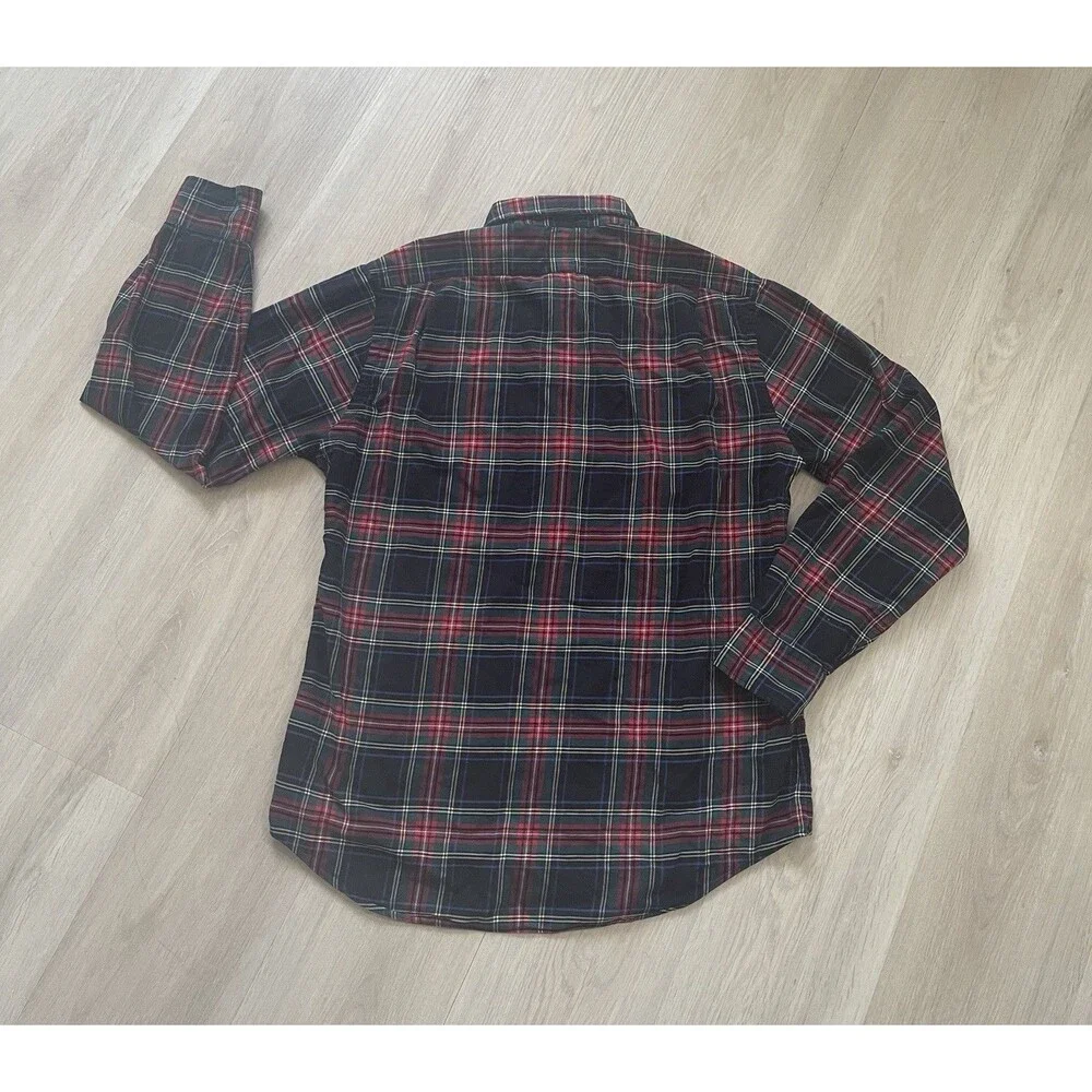 Polo Ralph Lauren Slim Fit Plaid Woven Cotton Button-Up Shirt Men M Long Sleeve